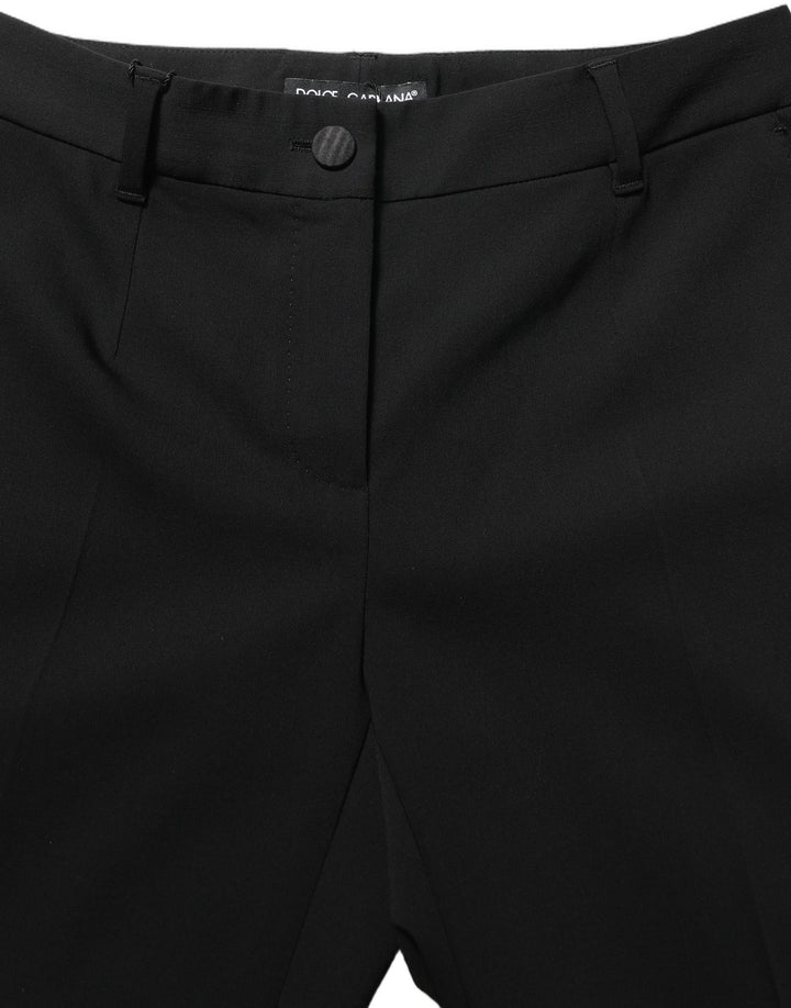 Dolce &amp; Gabbana Black HighWaist Straight Dress Trouser Pants