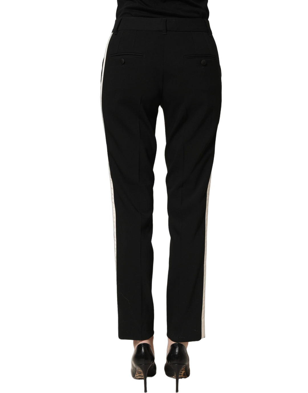 Dolce &amp; Gabbana Black HighWaist Straight Dress Trouser Pants