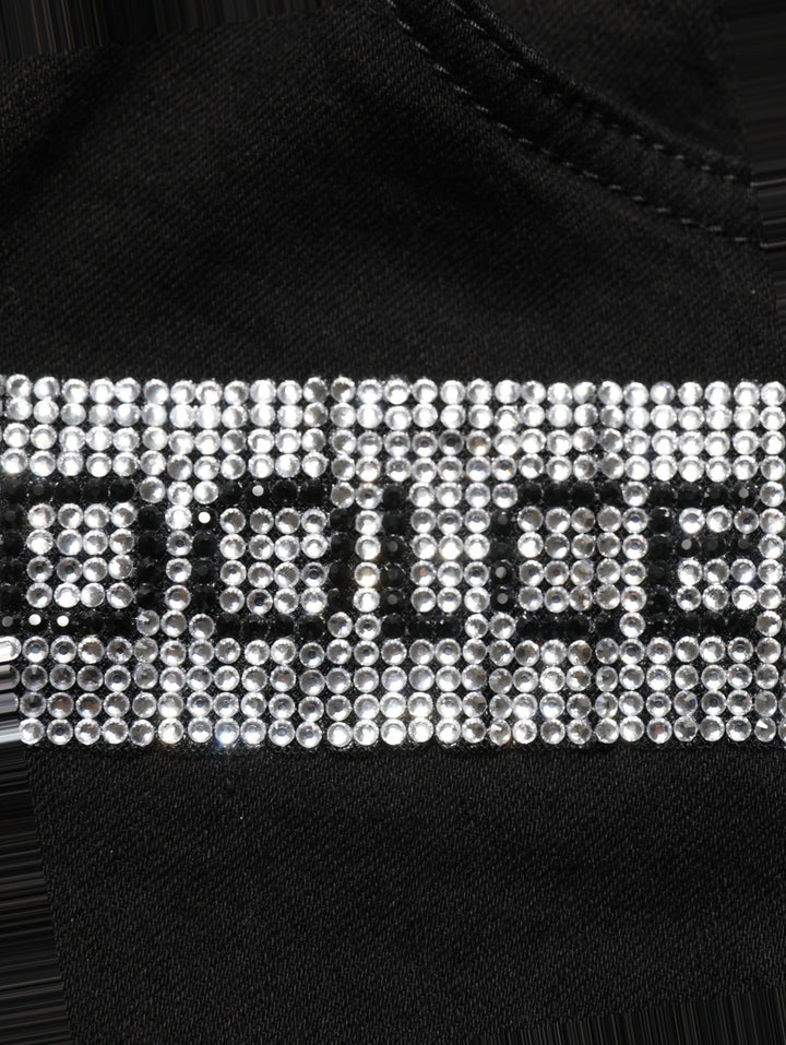 Dolce &amp; Gabbana Black Grace Rhinestone HighWaist Denim Jeans
