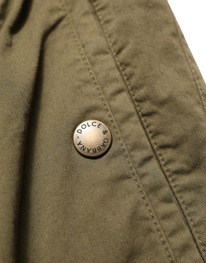Dolce &amp; Gabbana Olive Green High Waist Cargo Trouser Pants