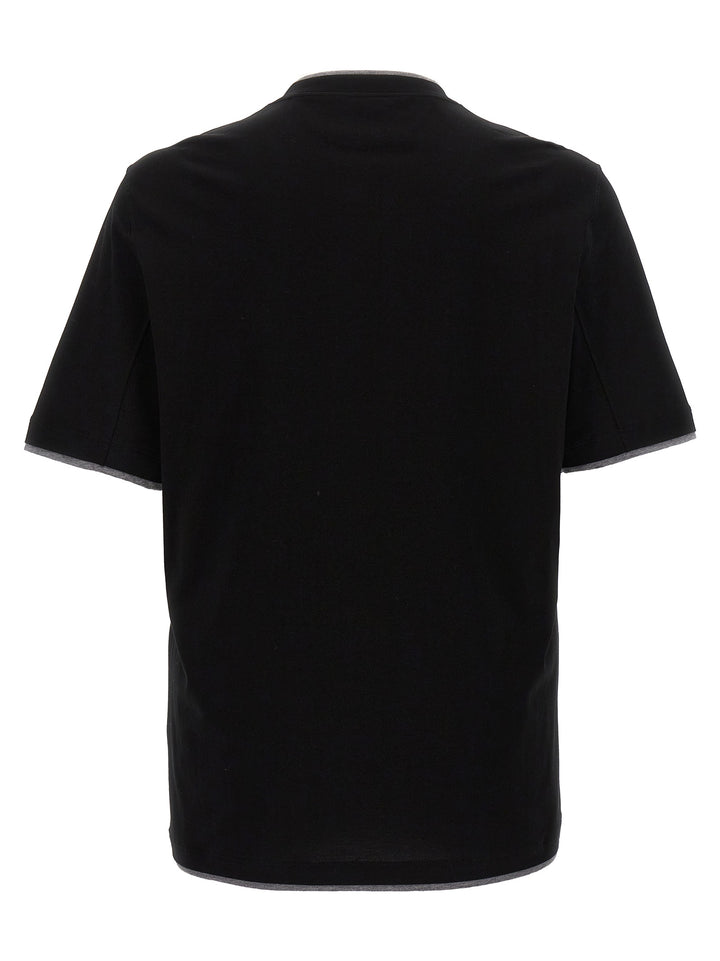Brunello Cucinelli Black Cotton T-Shirt