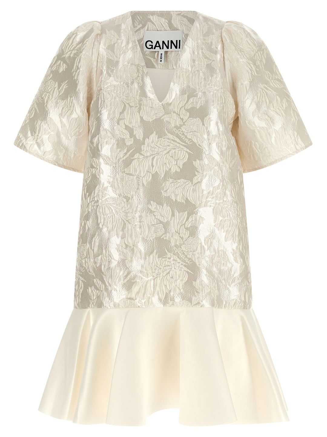 Ganni White Polyester Short Dress