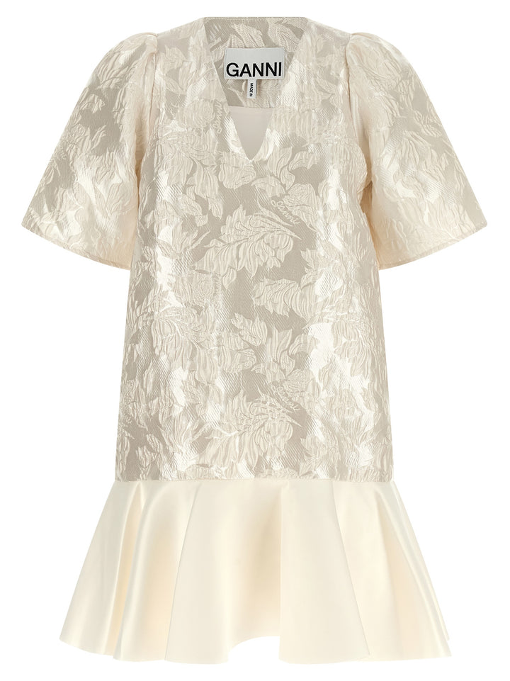 Ganni White Polyester Short Dress