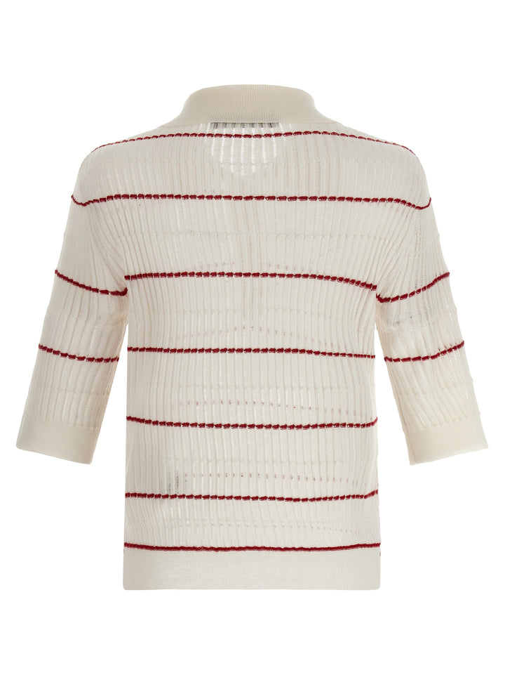 Max Mara White Silk Polo Shirt