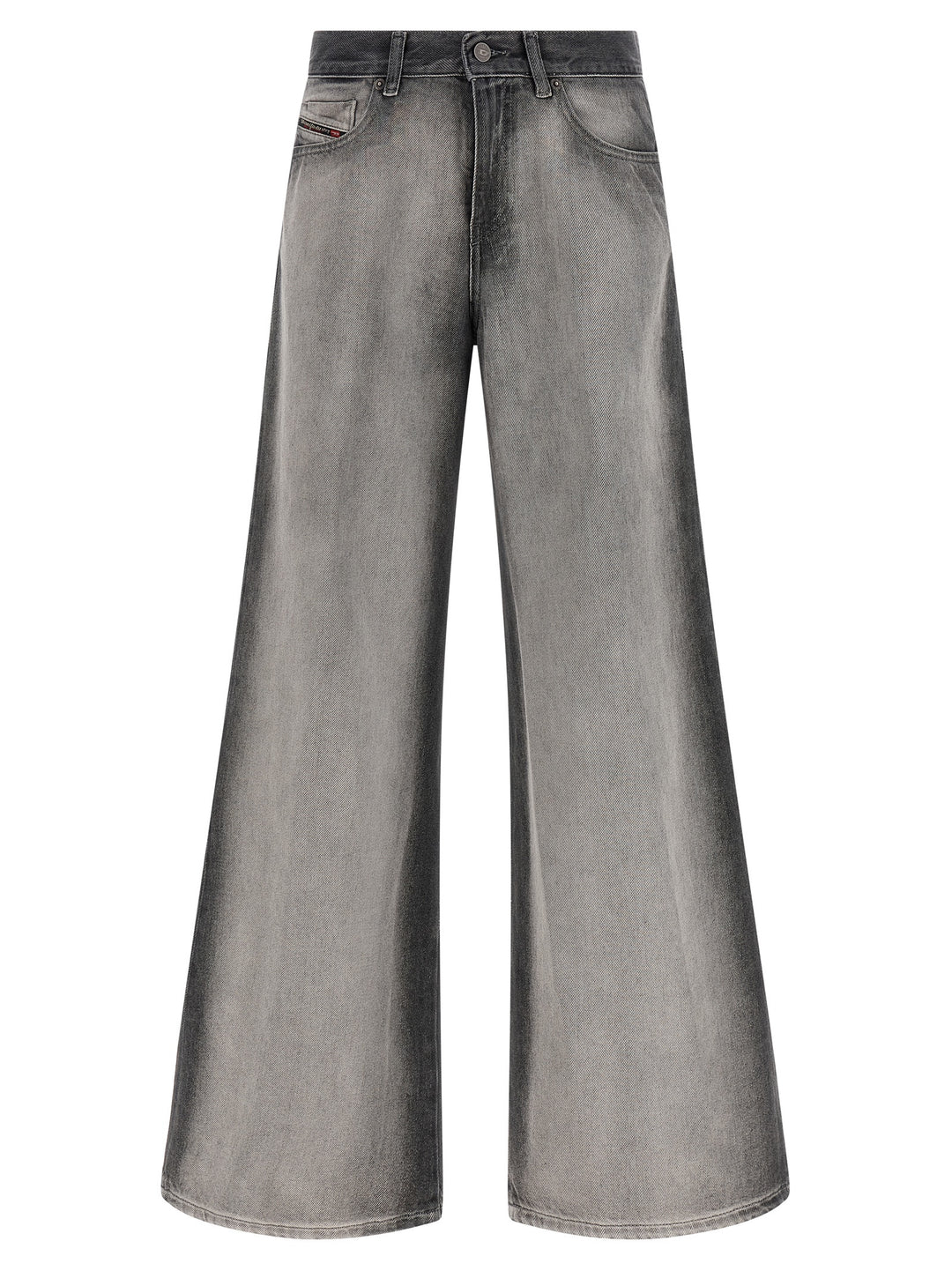 Diesel Gray Cotton Flared Jeans