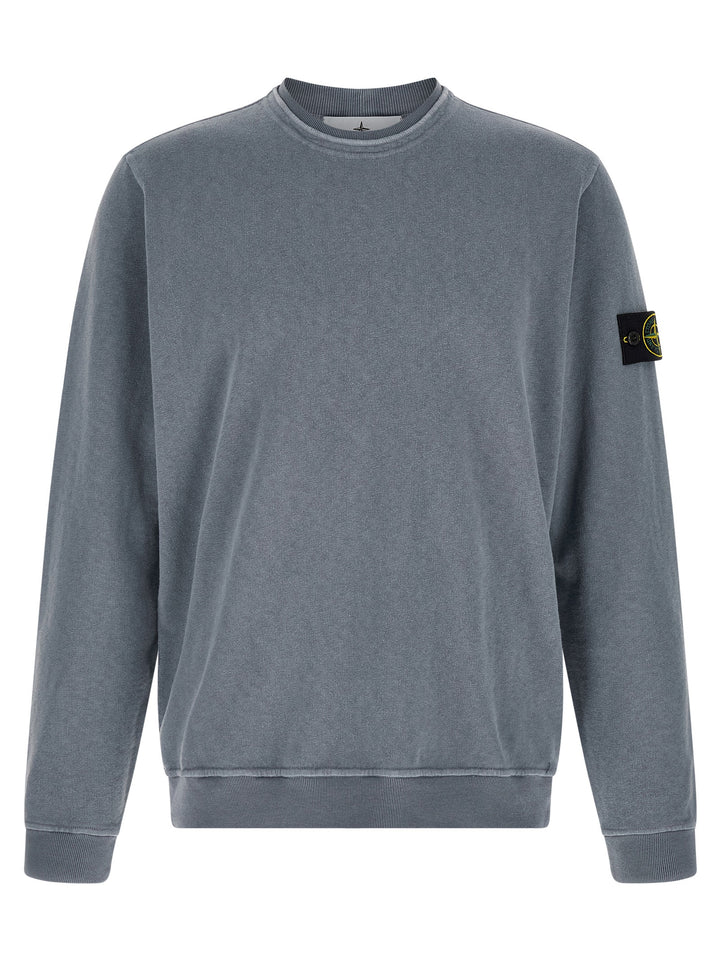 Stone Island Blue Cotton Sweatshirt