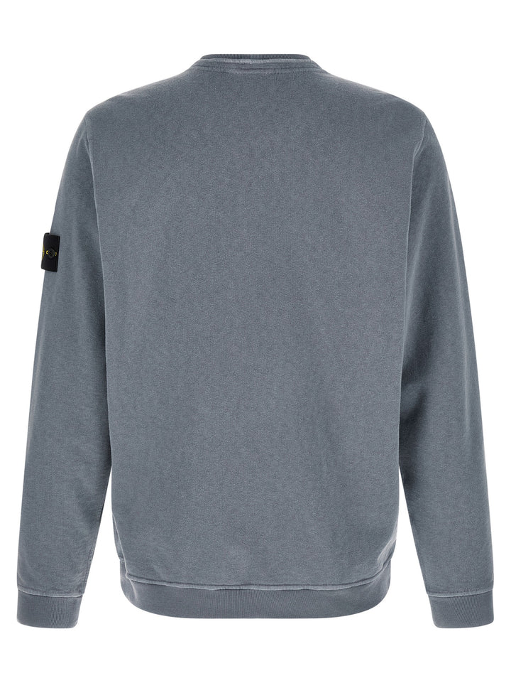 Stone Island Blue Cotton Sweatshirt