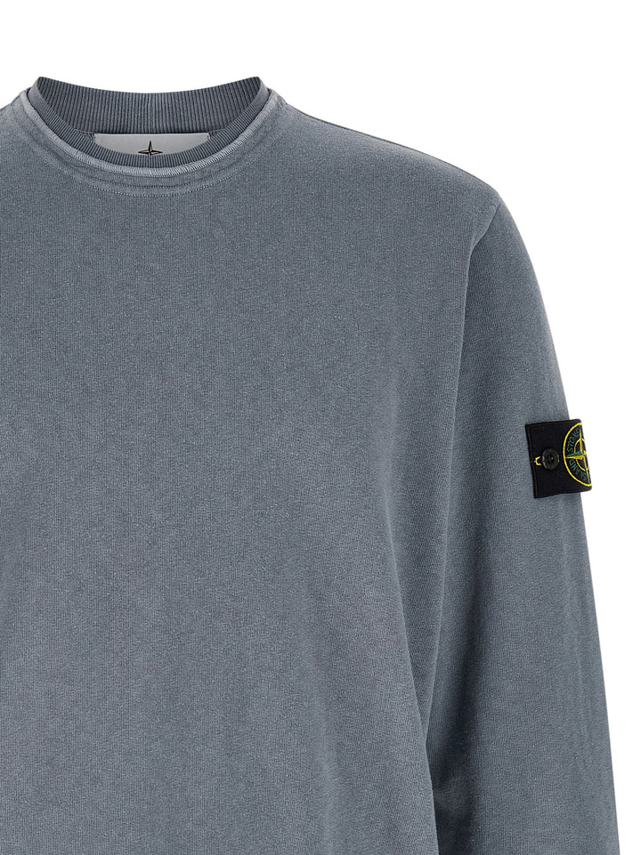 Stone Island Blue Cotton Sweatshirt