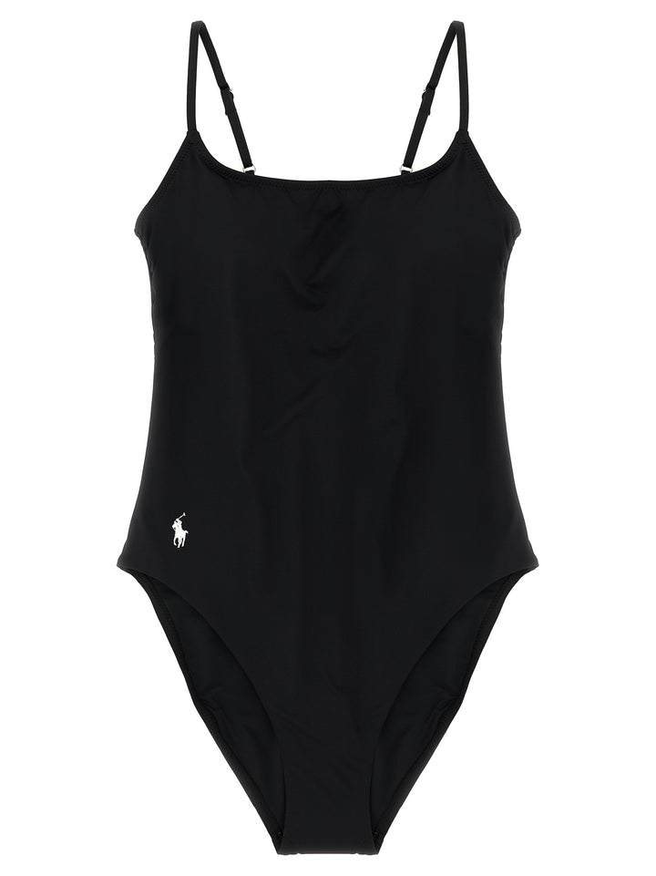 Polo Ralph Lauren Black Nylon One-Piece Swimsuit