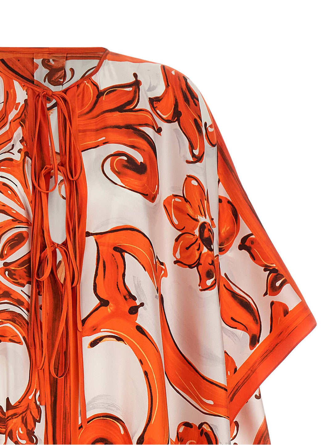 Dolce &amp; Gabbana Orange Silk Long Dress