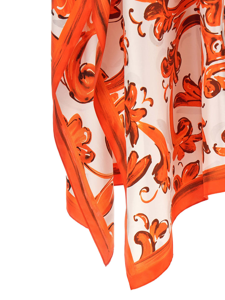 Dolce &amp; Gabbana Orange Silk Long Dress