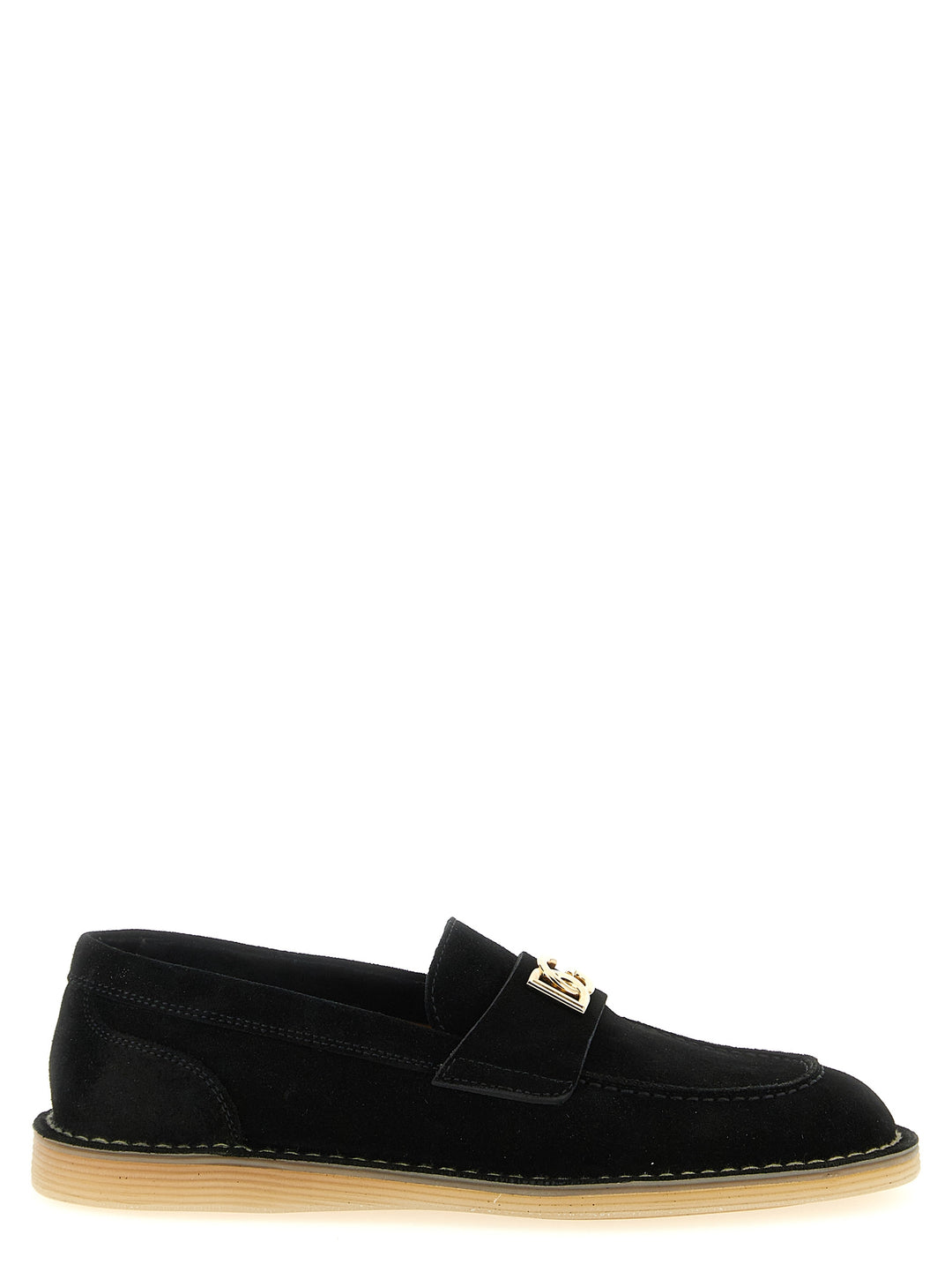 Dolce &amp; Gabbana Black Calfskin Slip-On Loafers