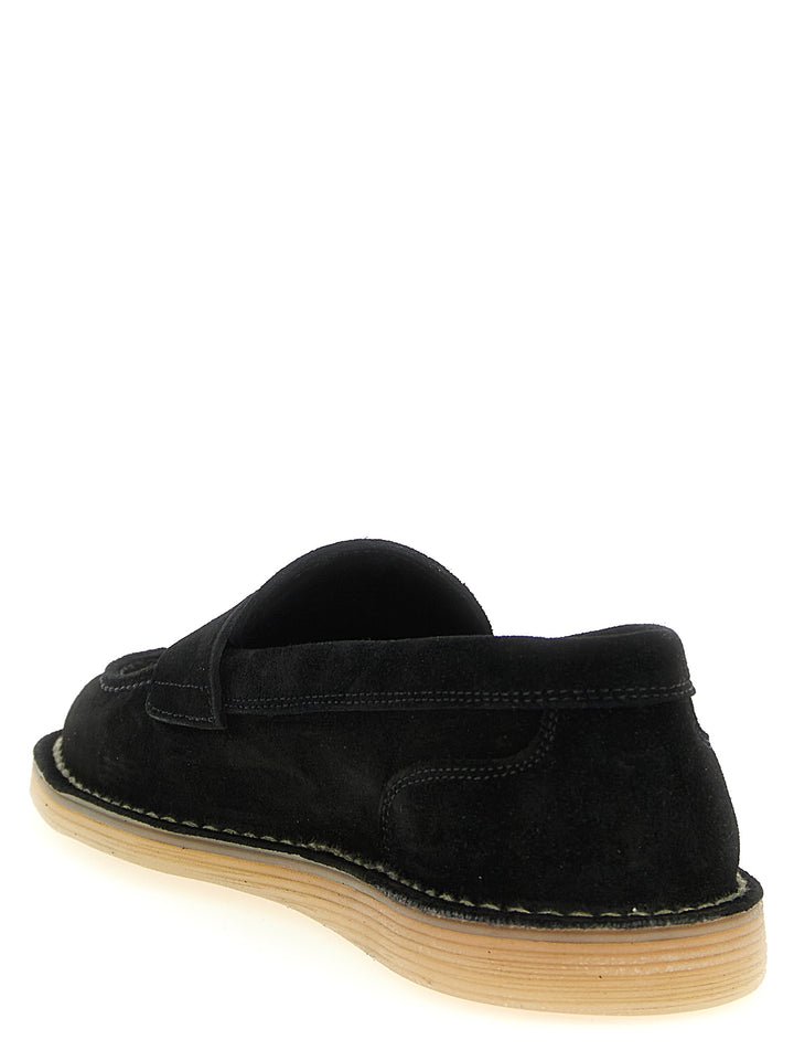 Dolce &amp; Gabbana Black Calfskin Slip-On Loafers