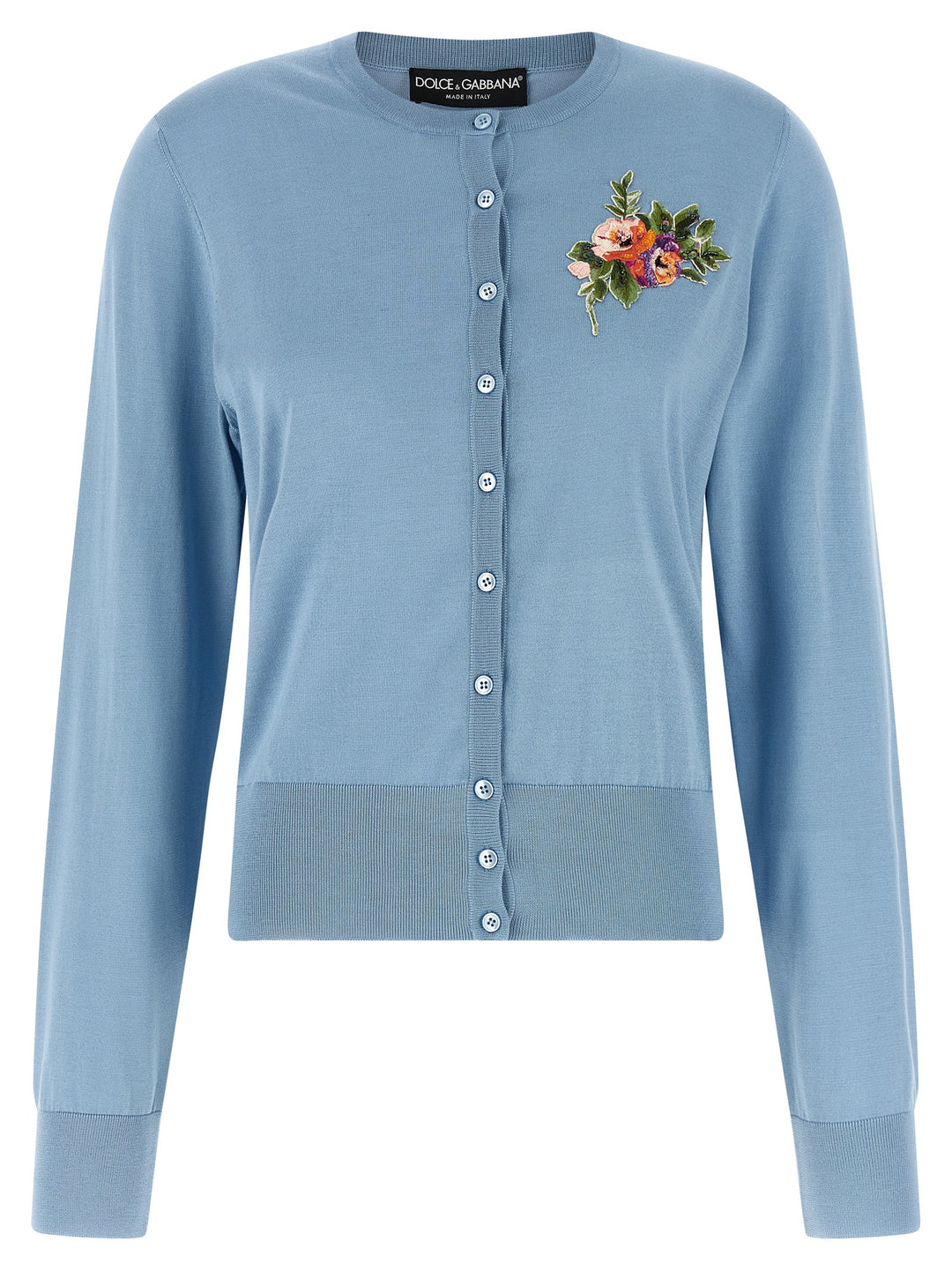 Dolce &amp; Gabbana Blue Silk Cardigan