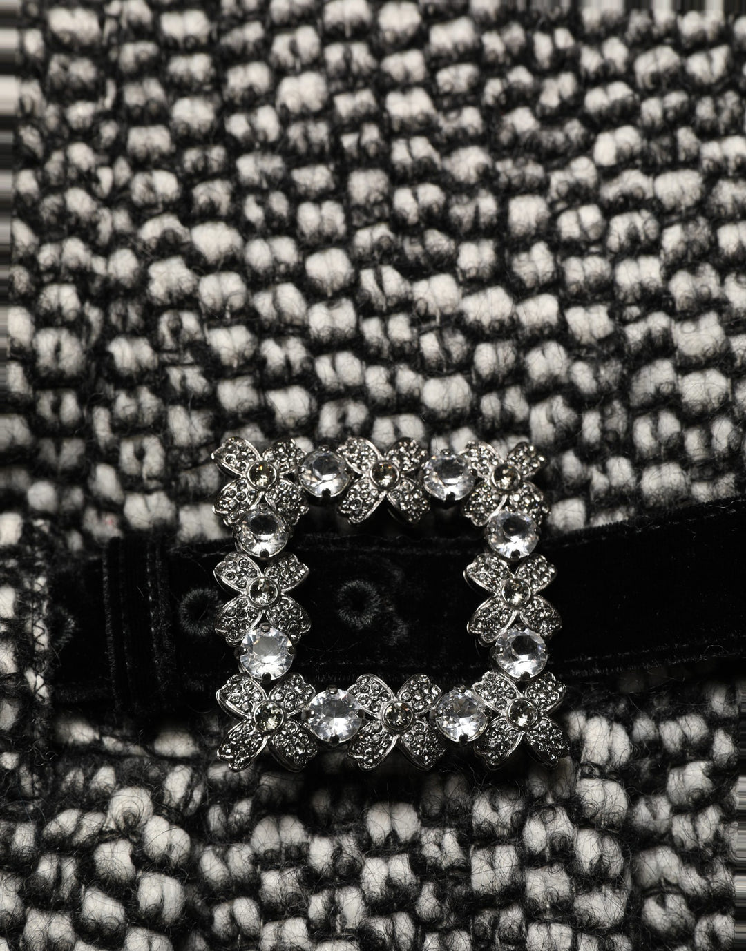 Dolce &amp; Gabbana Black White Tweed High Waist Pleated Skirt