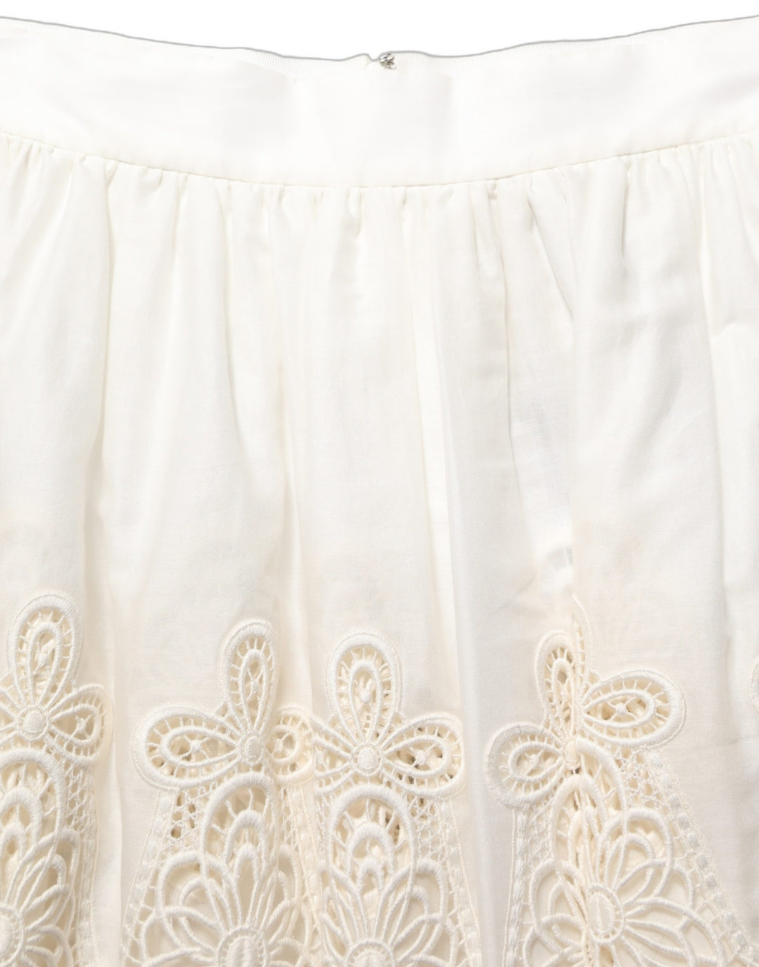 Dolce &amp; Gabbana White Floral Embroidered A-line Mini Skirt