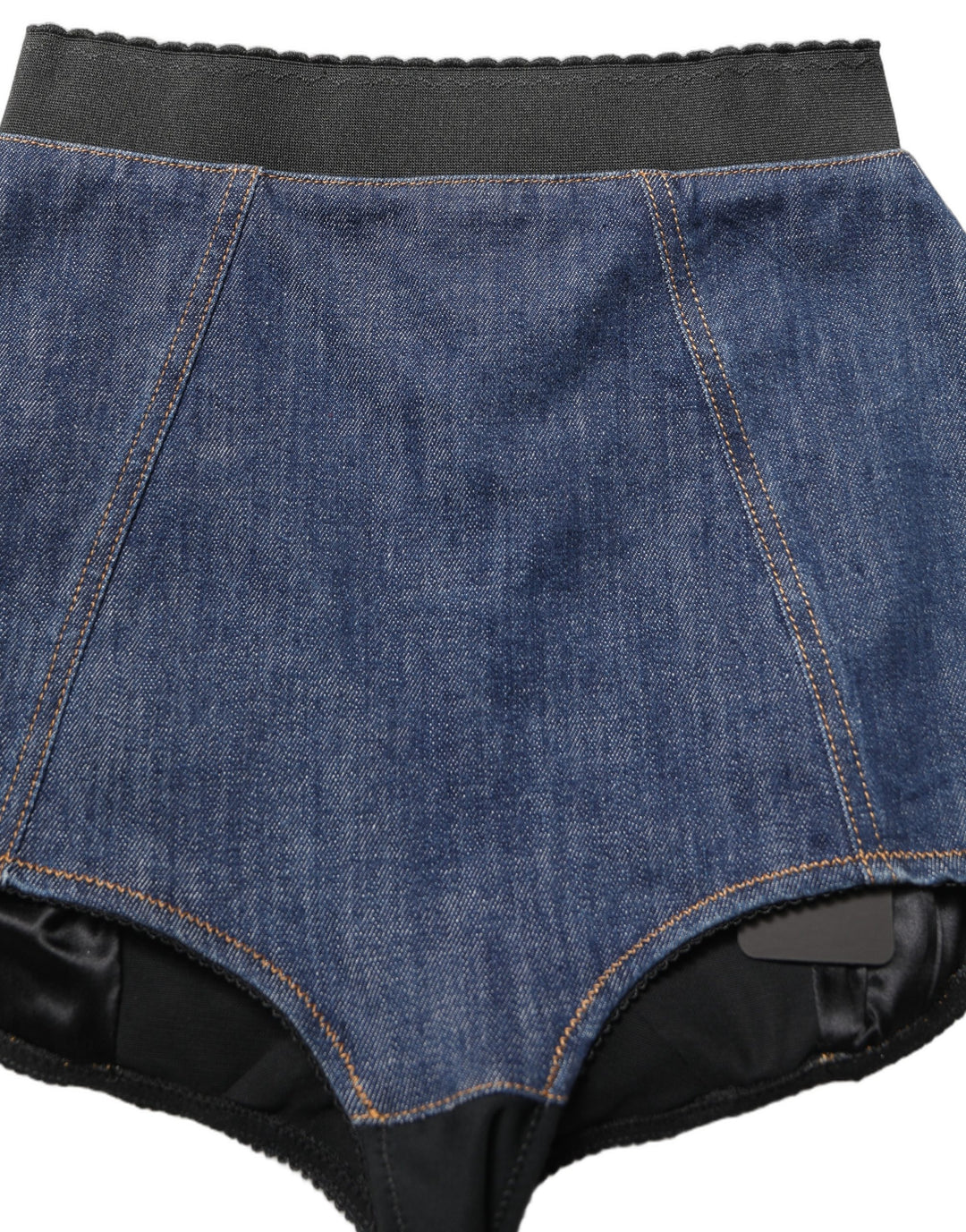 Dolce &amp; Gabbana Blue Cotton High Waist Denim Hotpants Shorts