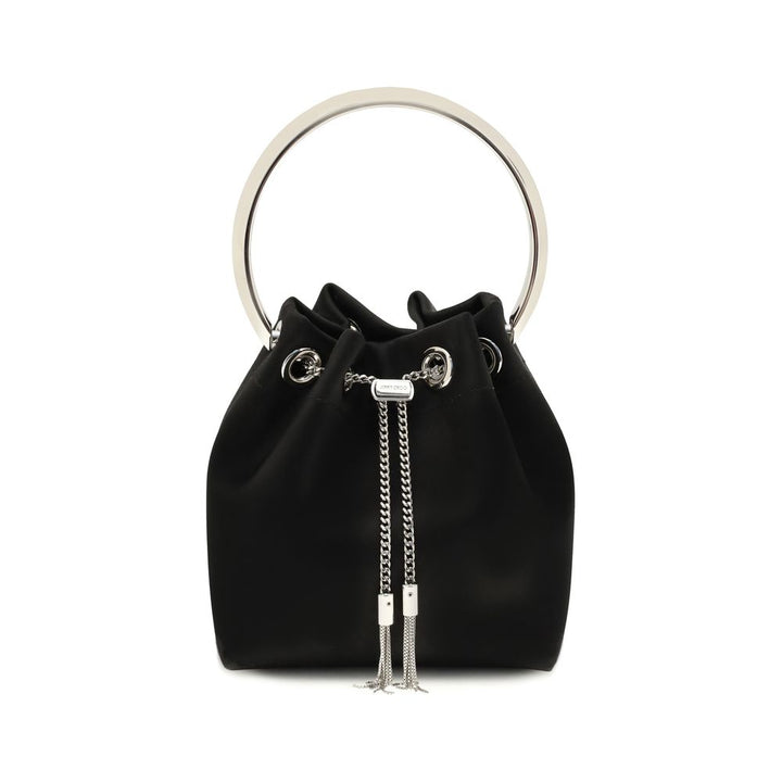 Jimmy Choo Black Cotton Shoulder Bag