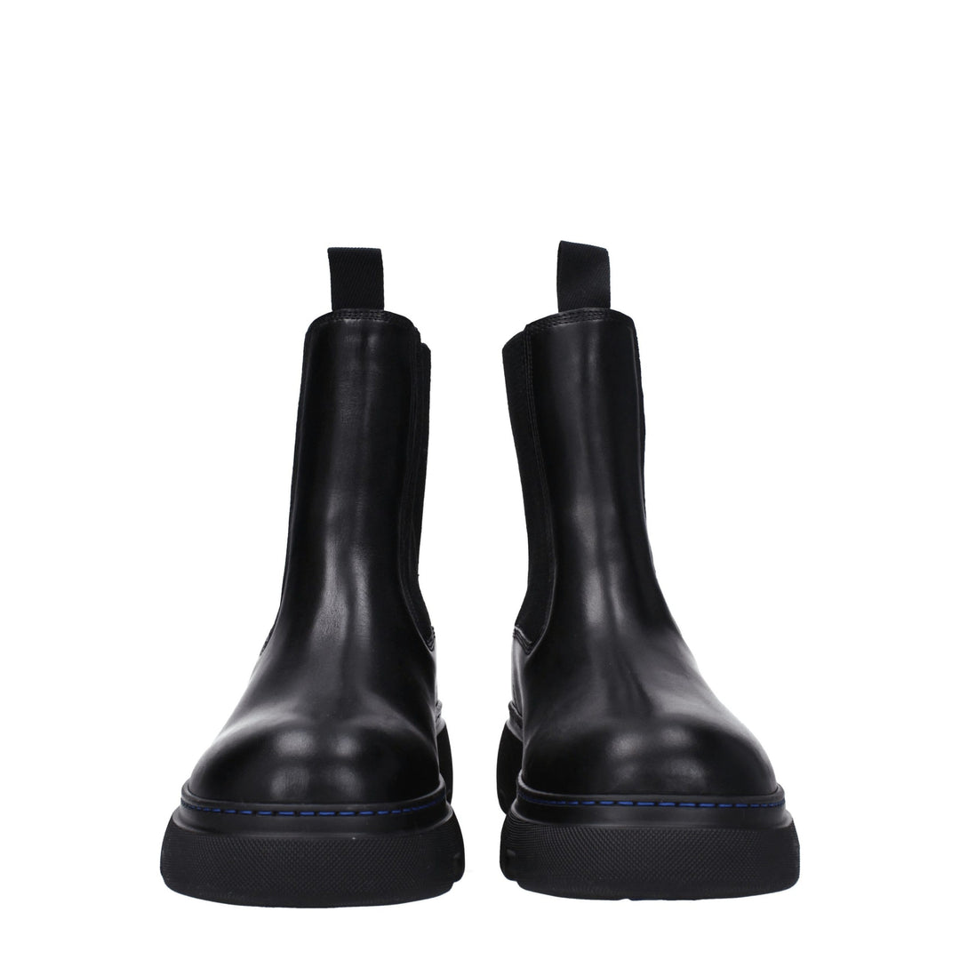 Burberry Black Leather Ankle Boots