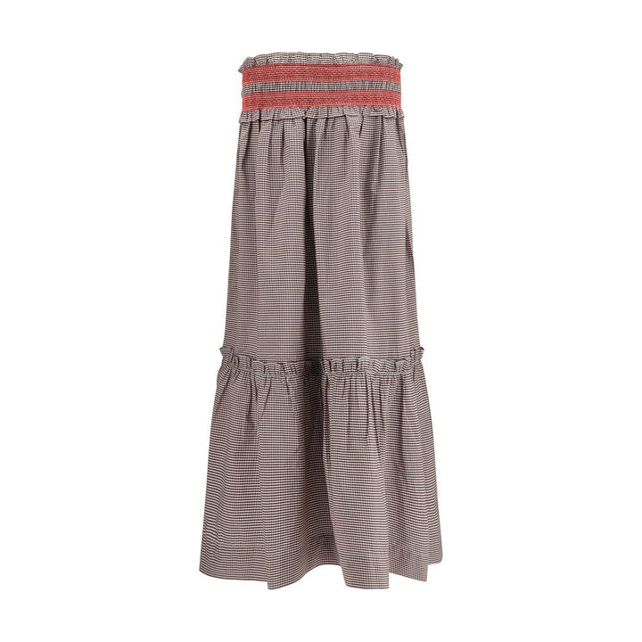 Ganni Brown Cotton Midi Skirt