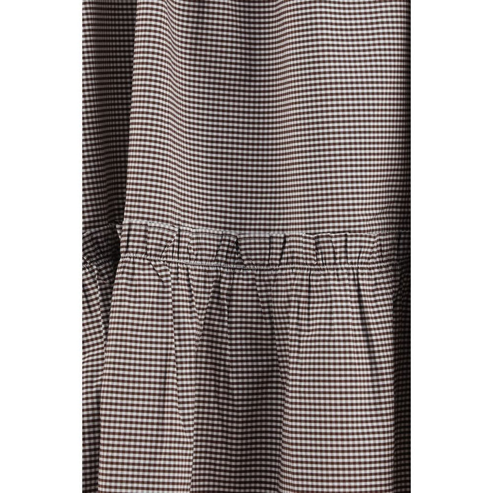 Ganni Brown Cotton Midi Skirt