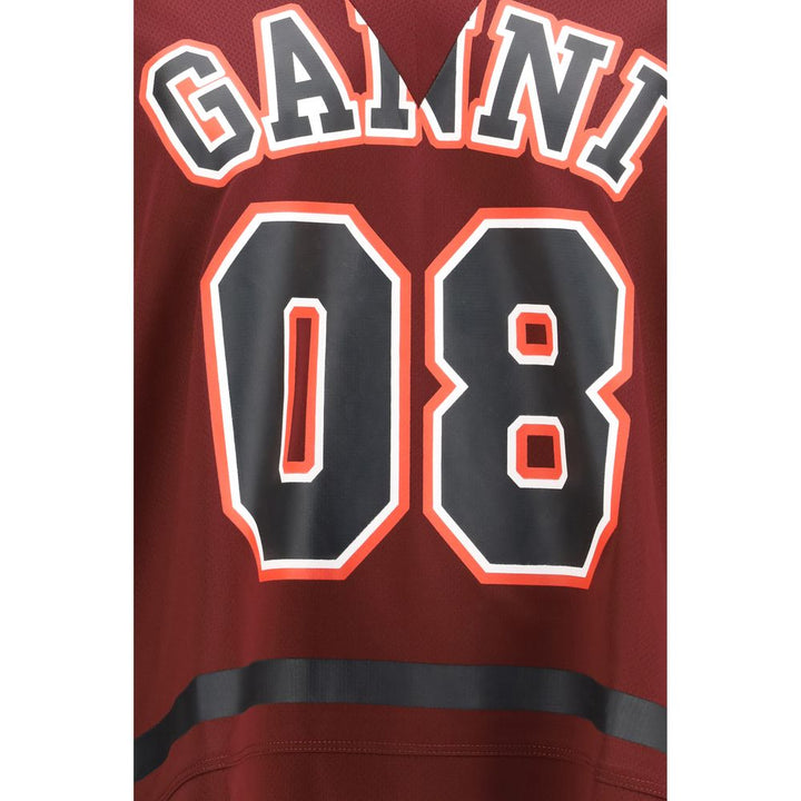 Ganni Bordeaux Polyester Sweatshirt