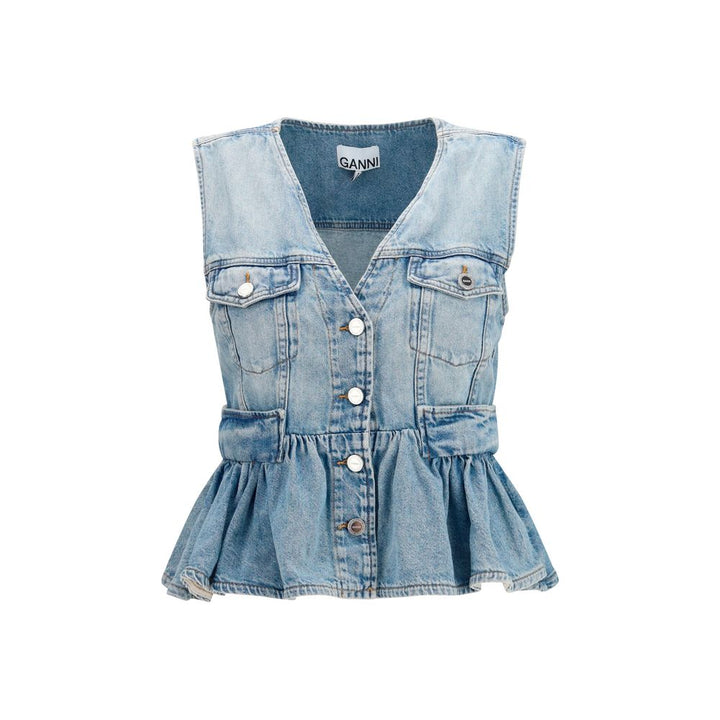 Ganni Blue Cotton Denim Jacket