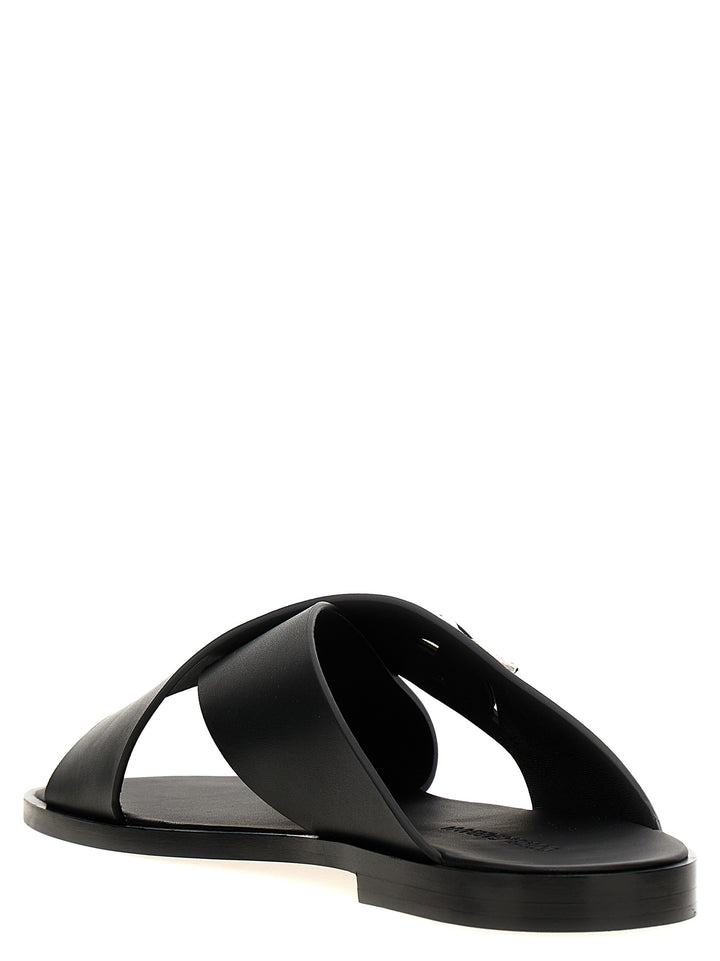 Dolce &amp; Gabbana Black Calfskin Slides