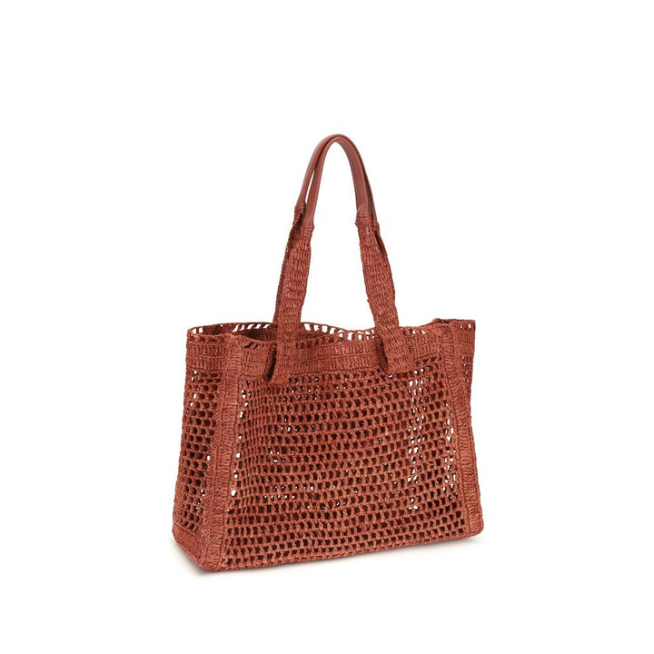 Chloé Brown Raffia Shoulder Bag