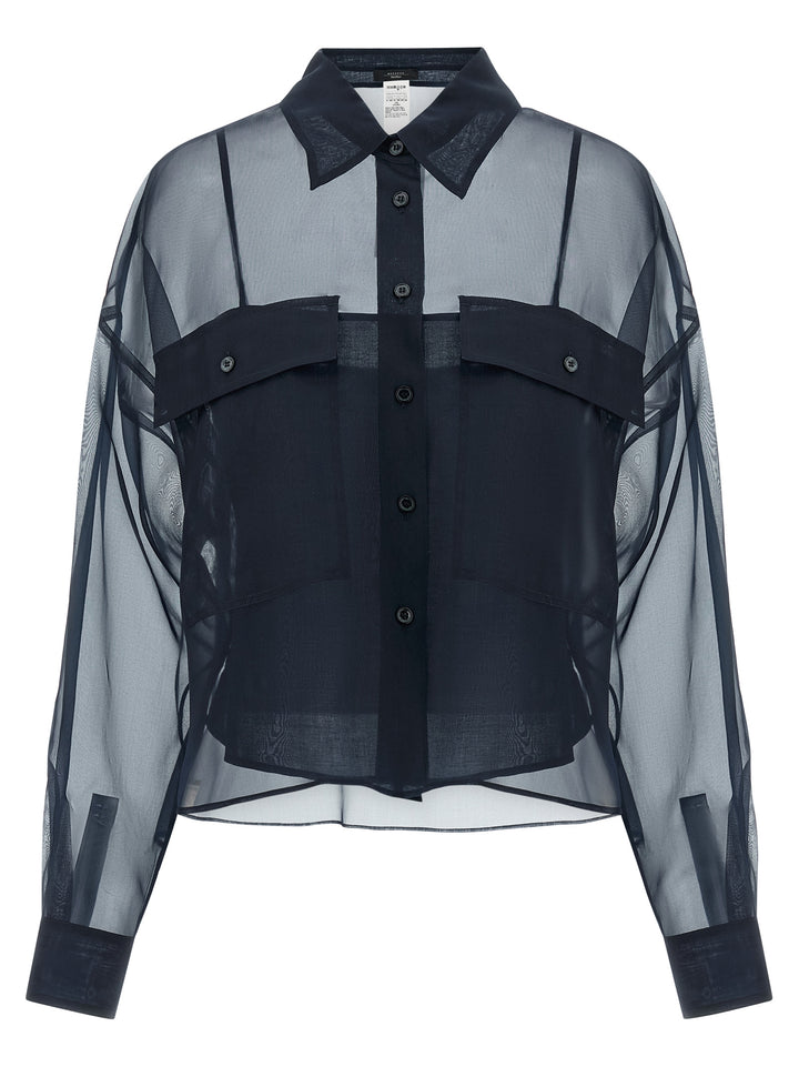 Max Mara Blue Cotton Blouse