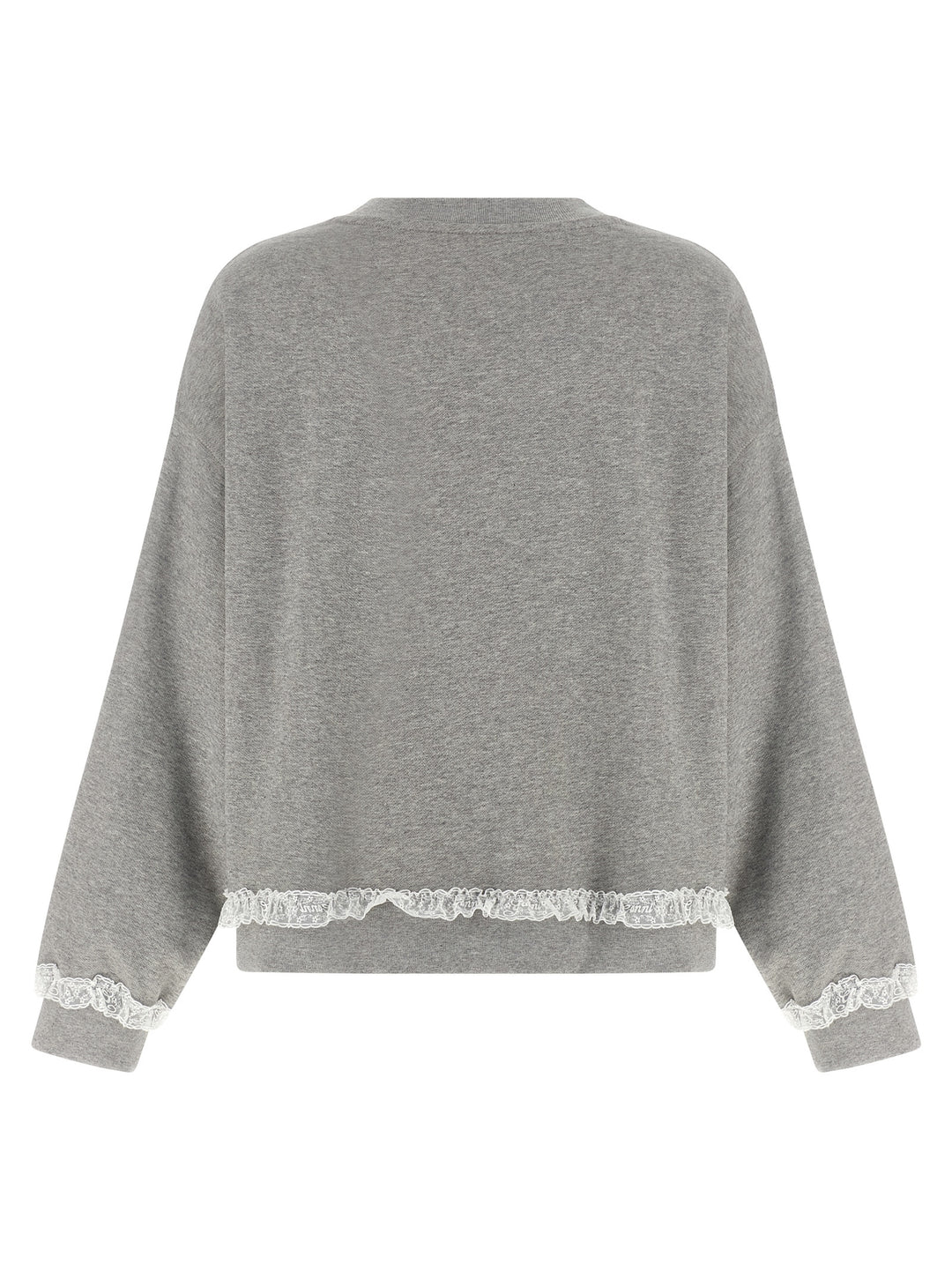 Ganni Gray Organic Cotton Sweatshirt