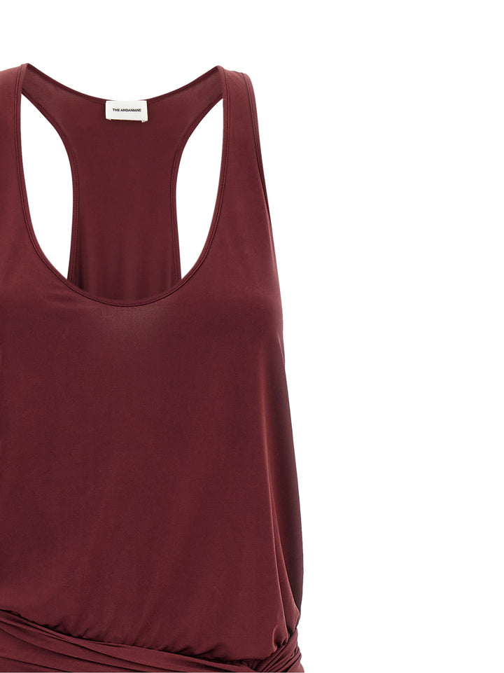 The Andamane Bordeaux Polyester Long Dress