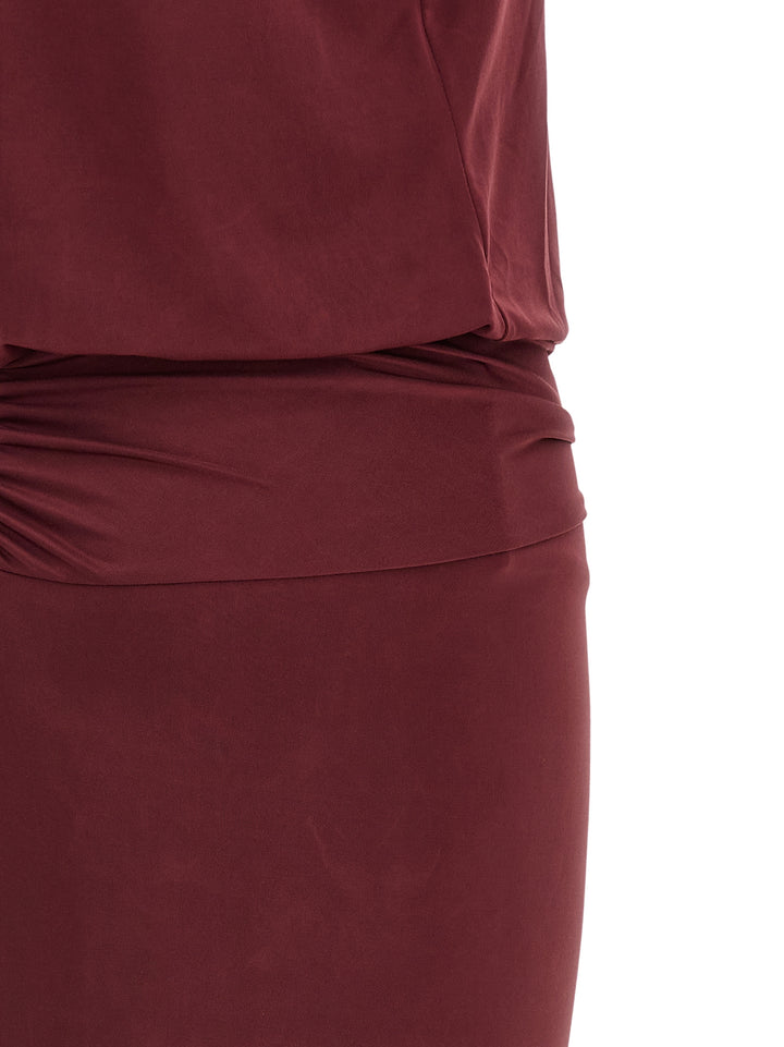 The Andamane Bordeaux Polyester Long Dress