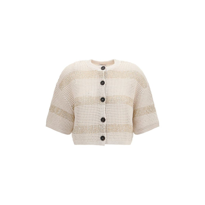 Brunello Cucinelli Beige Cotton Cardigan