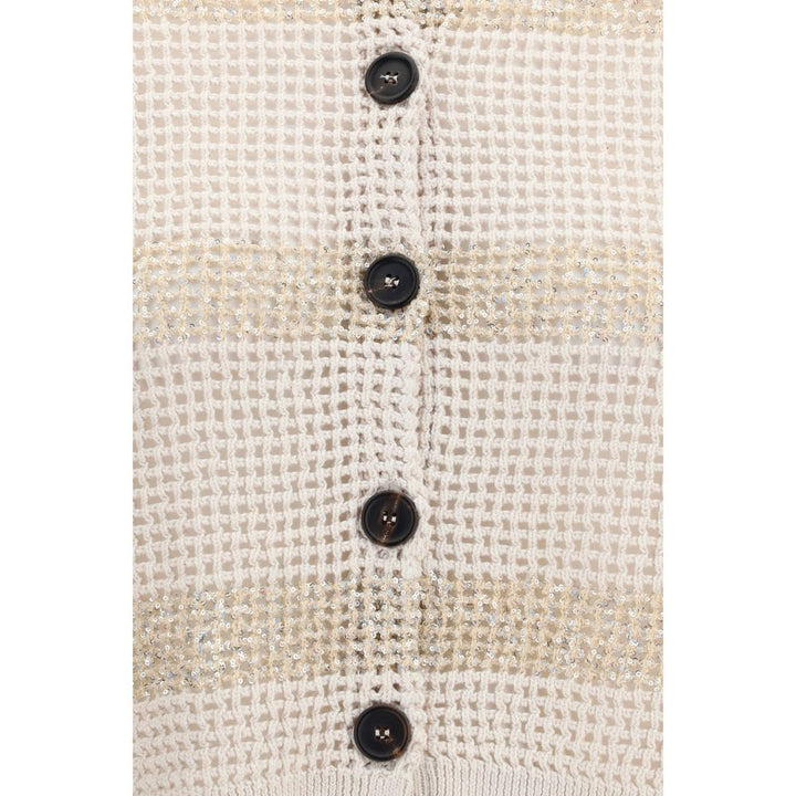 Brunello Cucinelli Beige Cotton Cardigan