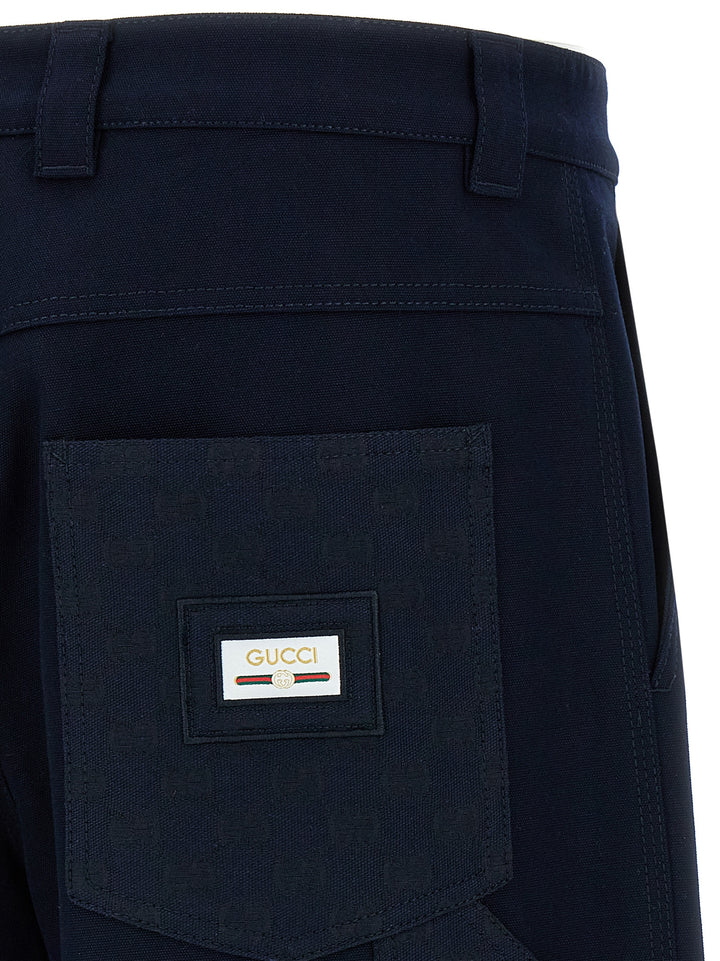 Gucci Blue Cotton Casual Pants