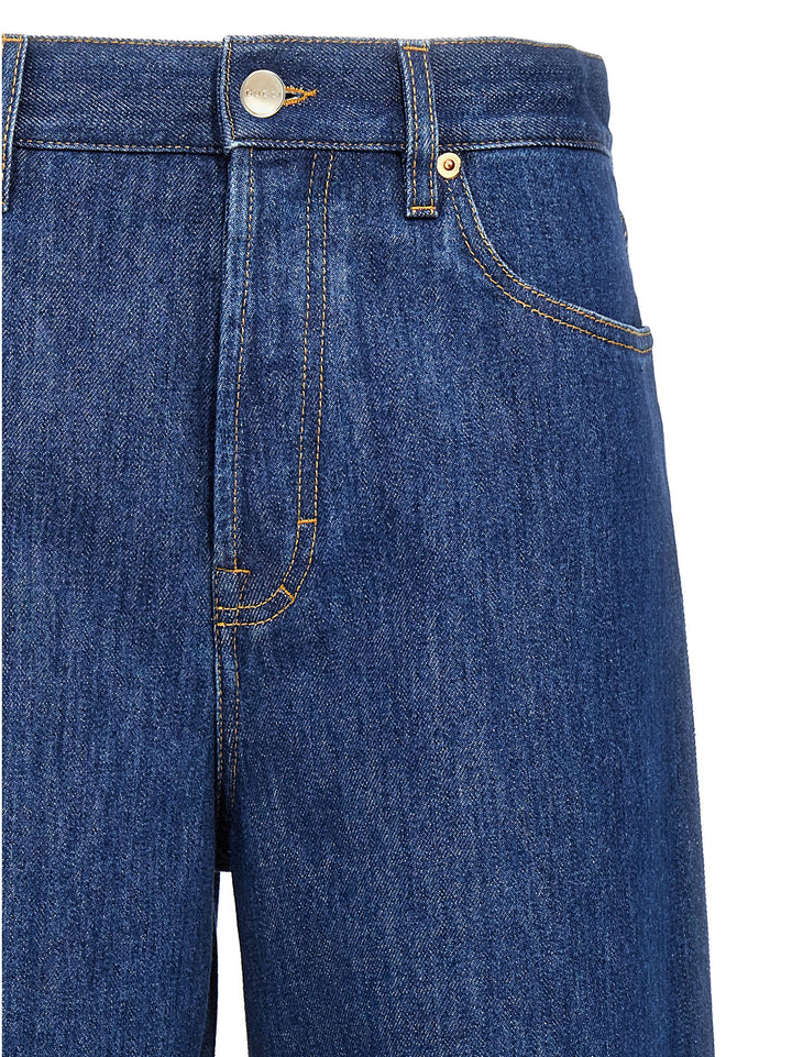 Gucci Blue Cotton Relaxed Fit Jeans