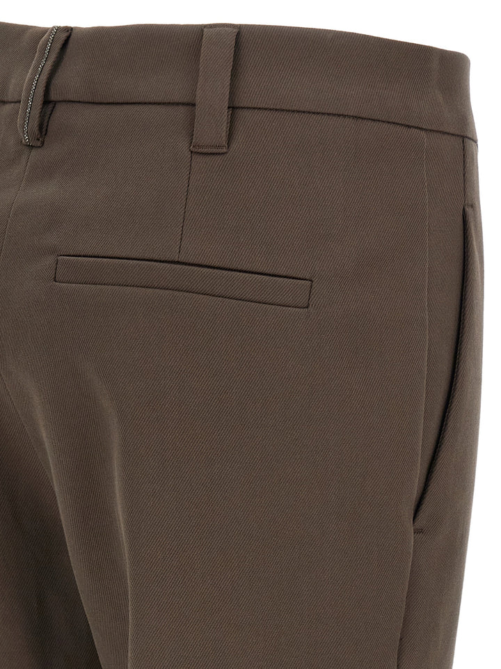 Brunello Cucinelli Brown Cotton Casual Pants