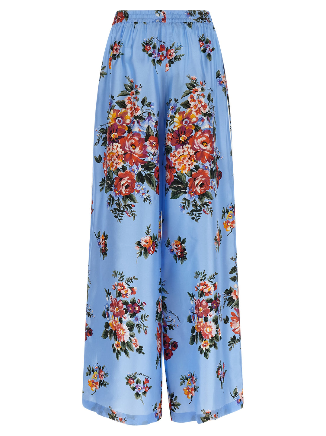 Dolce &amp; Gabbana Blue Silk Casual Pants