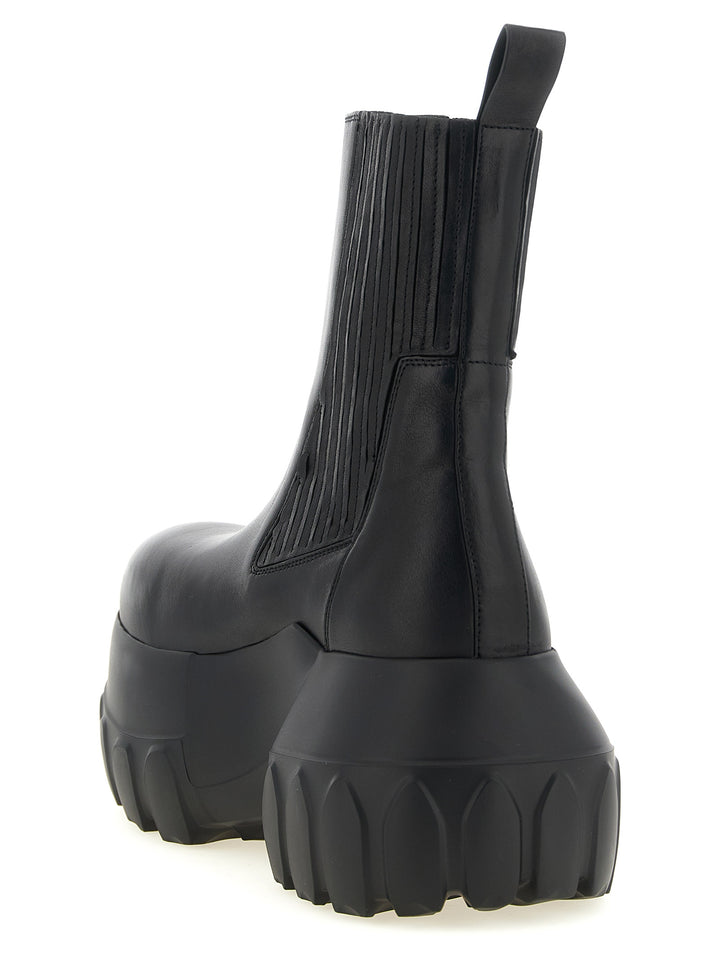 Rick Owens Black Ramie Ankle Boots