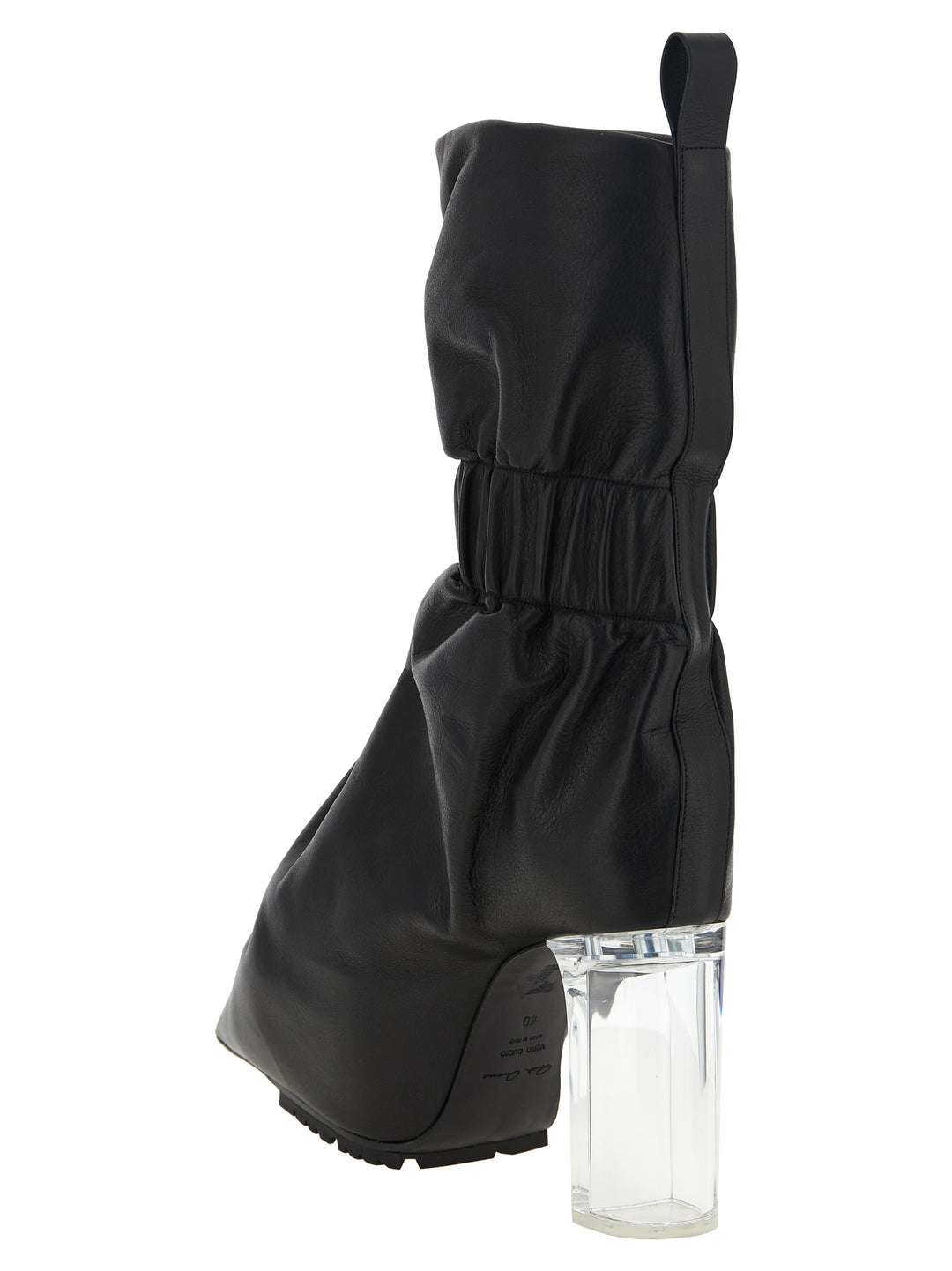 Rick Owens Black Calfskin Ankle Boots