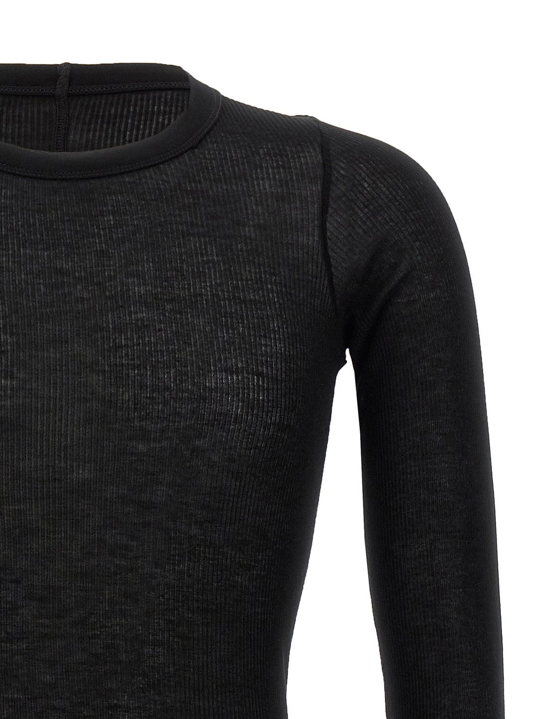 Rick Owens Black Viscose T-Shirt