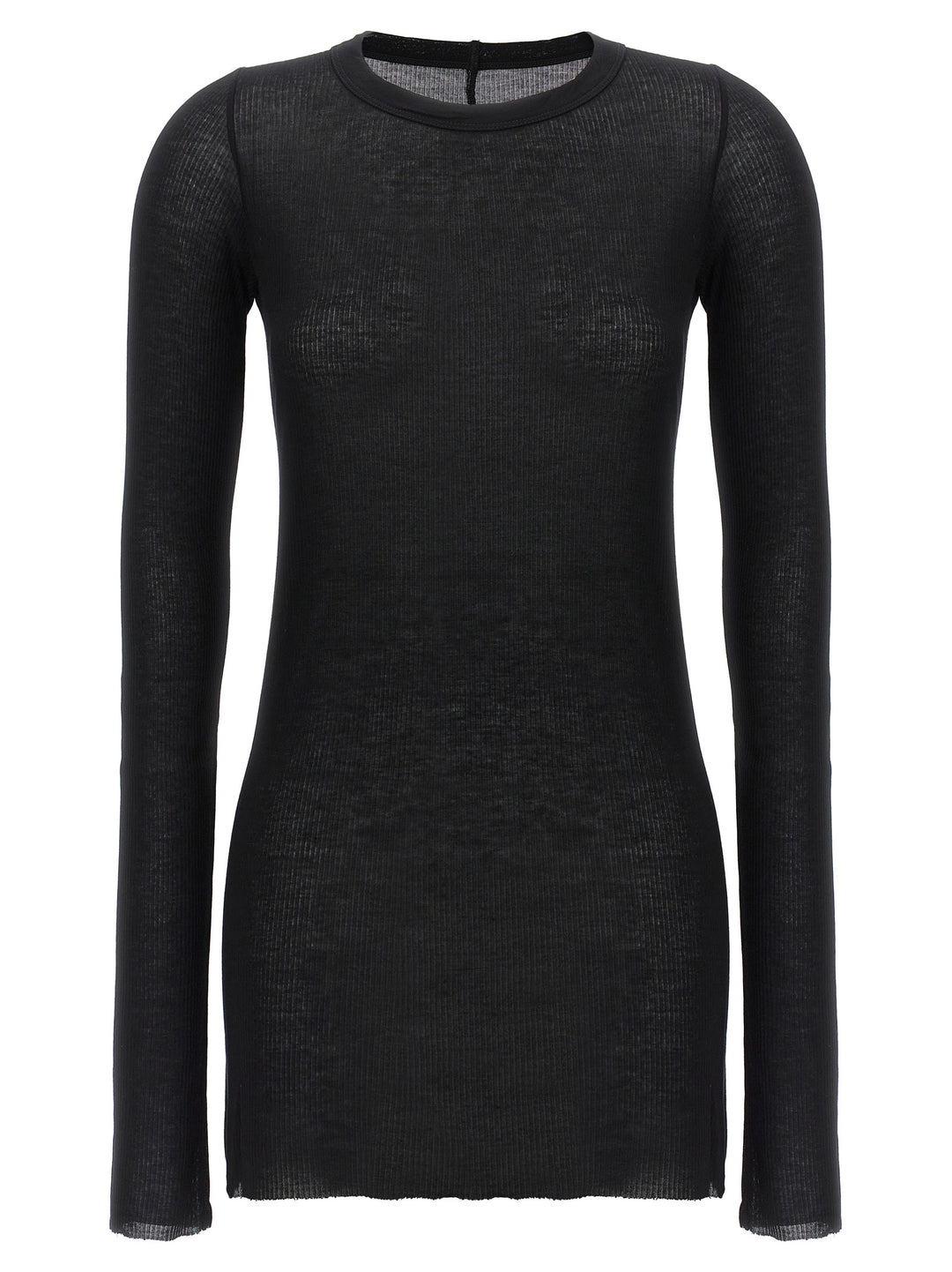 Rick Owens Black Viscose Long Sleeve T-Shirt