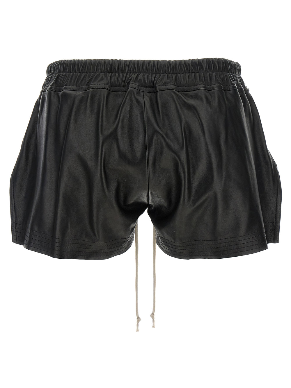Women’s Rick Owens Black Lamb Leather Bermuda Shorts