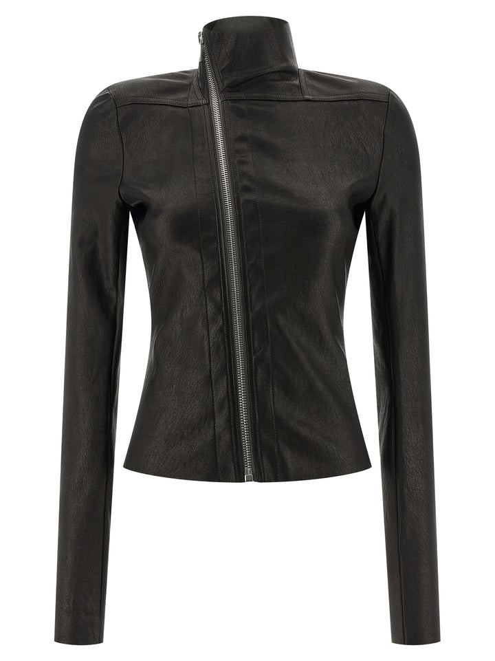 Rick Owens Black Lamb Leather Leather Jacket