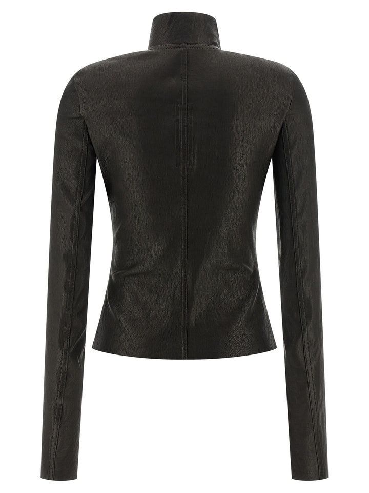 Rick Owens Black Lamb Leather Leather Jacket