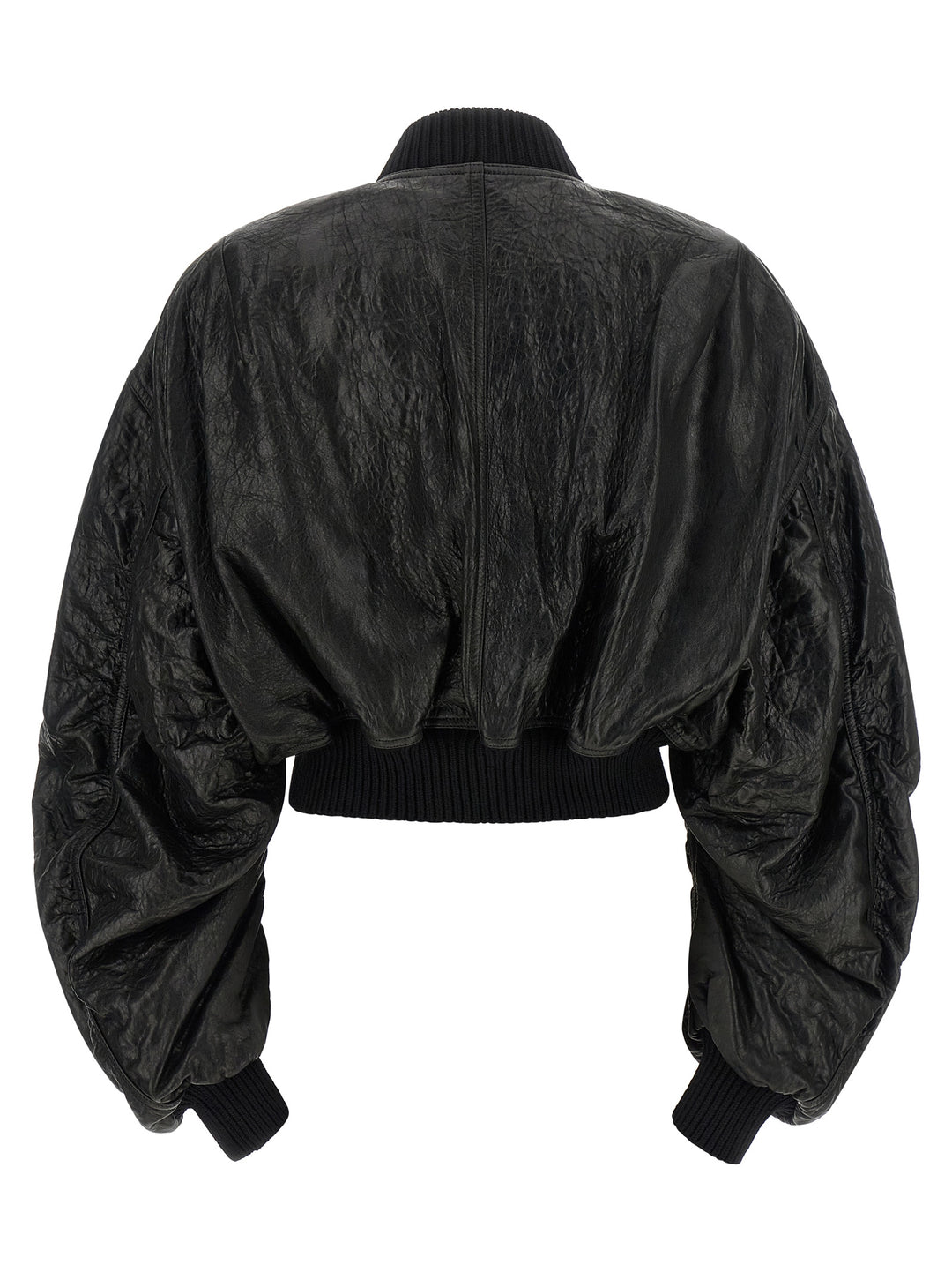 Rick Owens Black Lamb Leather Leather Jacket