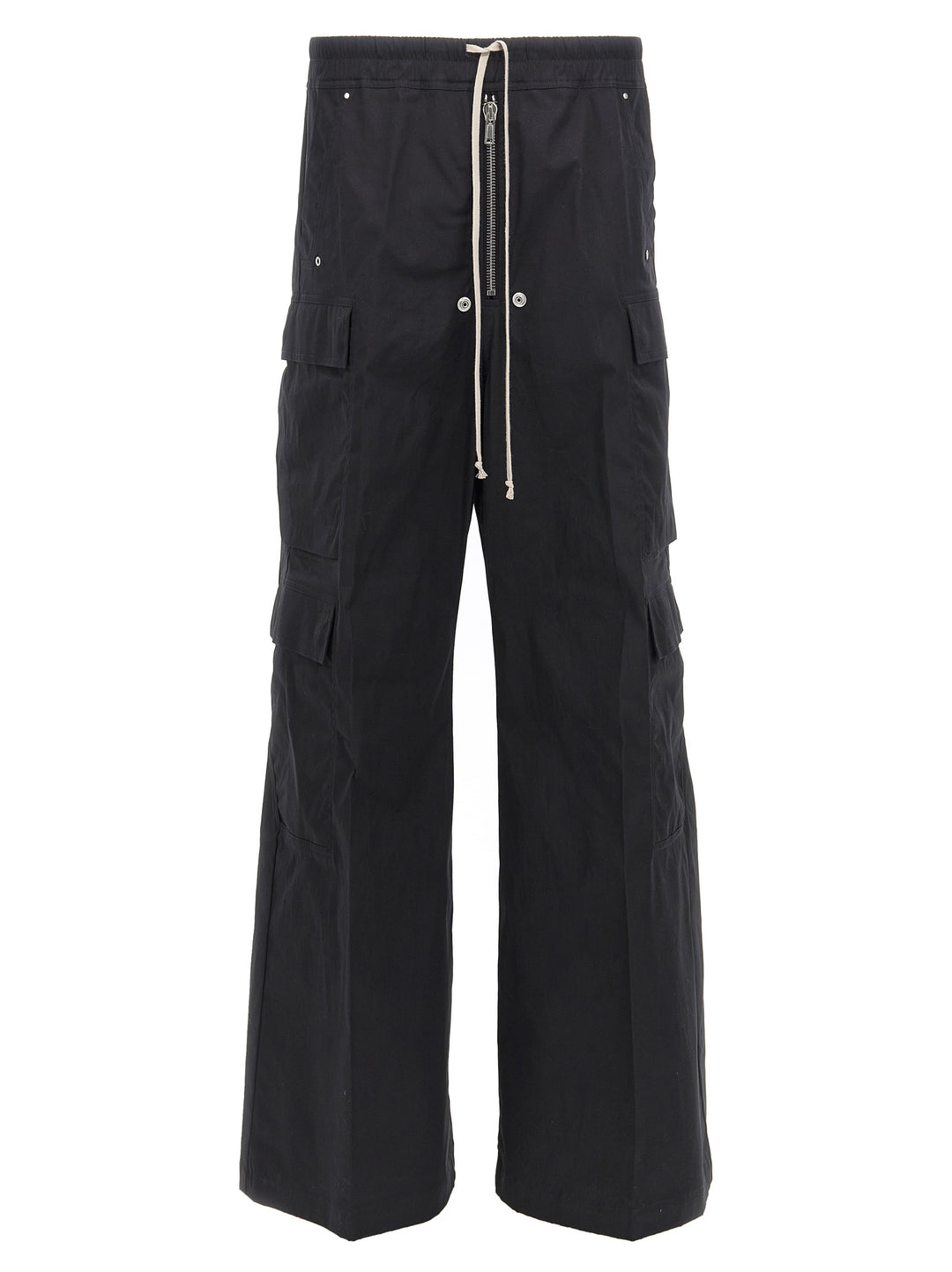 Rick Owens Black Cotton Cargo Pants