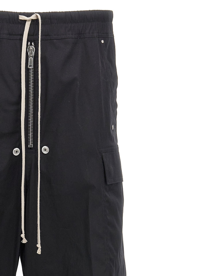 Rick Owens Black Cotton Cargo Pants