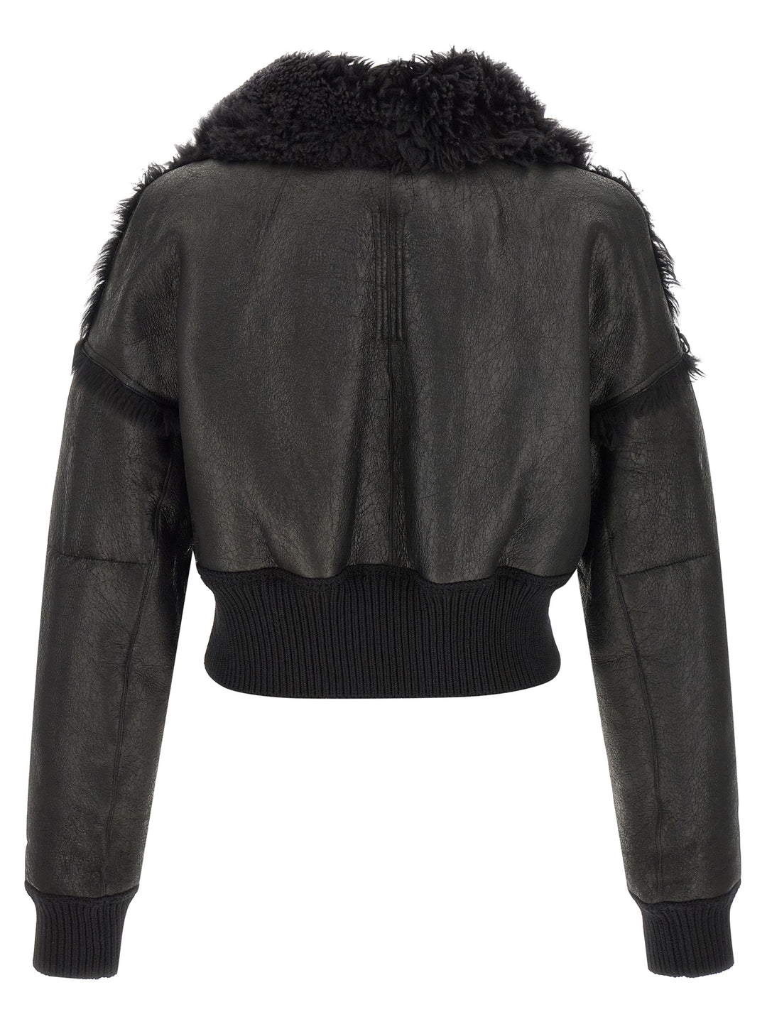 Rick Owens Black Lamb Fur Leather Jacket